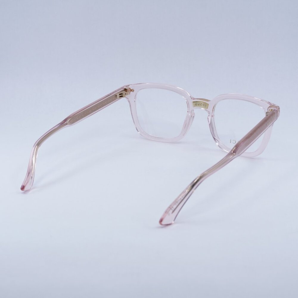 Gucci GG0184O 013 Eyeglasses Transparent Pink 50mm Square Frame - Picture 11 of 12